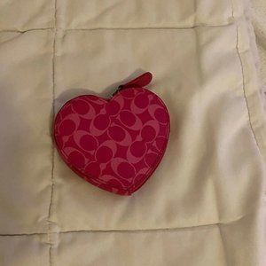 Coach heart shaped coin purse